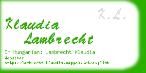 klaudia lambrecht business card